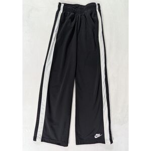 ❤️ Nike Wide Leg Striped Zip Flare Leg Track Pants Mid Rise Girls Medium 10-12